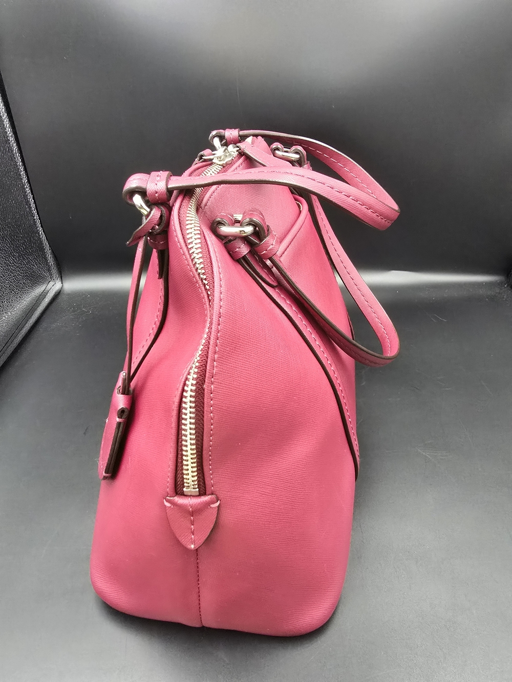Coach Pink Leather Satchel Bag - Picture 7 of 16